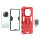 Hülle für Xiaomi Redmi Note 14 Pro 4G Handyhülle Drehbar Ringhalter Magnet Bumper Case in Rot