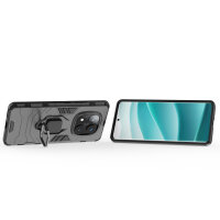 Hülle für Xiaomi Redmi Note 14 Pro 4G Handyhülle Drehbar Ringhalter Magnet Bumper Case in Schwarz