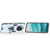 Hülle für Xiaomi Redmi Note 14 Pro 4G Handyhülle Drehbar Ringhalter Magnet Bumper Case in Türkis
