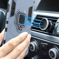 Hülle für Xiaomi Redmi Note 14 Pro 4G Handyhülle Drehbar Ringhalter Magnet Bumper Case in Türkis