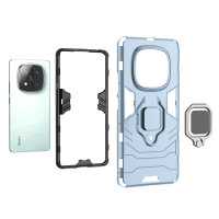 Hülle für Xiaomi Redmi Note 14 Pro 5G Handyhülle Drehbar Ringhalter Magnet Bumper Case in Türkis