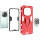 Hülle für Xiaomi Redmi Note 14 Pro+ Handyhülle Drehbar Ringhalter Magnet Bumper Case in Rot