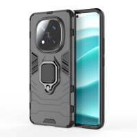 Hülle für Xiaomi Redmi Note 14 Pro+ Handyhülle Drehbar Ringhalter Magnet Bumper Case in Schwarz