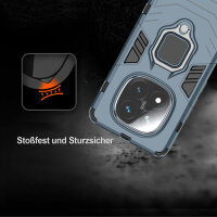Hülle für Xiaomi Redmi Note 14 Pro+ Handyhülle Drehbar Ringhalter Magnet Bumper Case in Türkis