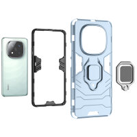 Hülle für Xiaomi Redmi Note 14 Pro+ Handyhülle Drehbar Ringhalter Magnet Bumper Case in Türkis