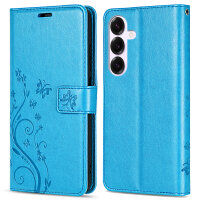 Hülle für Samsung Galaxy S25 Handyhülle Handy Tasche Wallet Case Flip Cover in Blau