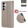 Hülle für Samsung Galaxy S25 Handyhülle Handy Tasche Wallet Case Flip Cover in Grau