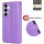 Hülle für Samsung Galaxy S25 Handyhülle Handy Tasche Wallet Case Flip Cover in Lila