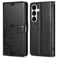 Hülle für Samsung Galaxy S25 Handyhülle Handy Tasche Wallet Case Flip Cover in Schwarz
