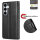 Hülle für Samsung Galaxy S25 Handyhülle Handy Tasche Wallet Case Flip Cover in Schwarz