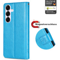 Hülle für Samsung Galaxy S25+ Handyhülle Handy Tasche Wallet Case Flip Cover in Blau