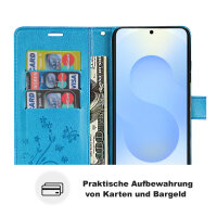 Hülle für Samsung Galaxy S25+ Handyhülle Handy Tasche Wallet Case Flip Cover in Blau