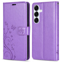 Hülle für Samsung Galaxy S25+ Handyhülle Handy Tasche Wallet Case Flip Cover in Lila