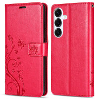 Hülle für Samsung Galaxy S25+ Handyhülle Handy Tasche Wallet Case Flip Cover in Rot