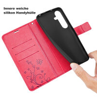 Hülle für Samsung Galaxy S25+ Handyhülle Handy Tasche Wallet Case Flip Cover in Rot