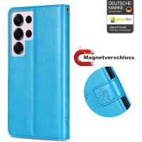 Hülle für Samsung Galaxy S25 Ultra Handyhülle Handy Tasche Wallet Case Flip Cover in Blau