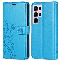 Hülle für Samsung Galaxy S25 Ultra Handyhülle Handy Tasche Wallet Case Flip Cover in Blau