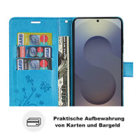 Hülle für Samsung Galaxy S25 Ultra Handyhülle Handy Tasche Wallet Case Flip Cover in Blau
