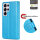 Hülle für Samsung Galaxy S25 Ultra Handyhülle Handy Tasche Wallet Case Flip Cover in Blau