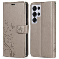 Hülle für Samsung Galaxy S25 Ultra Handyhülle Handy Tasche Wallet Case Flip Cover in Grau