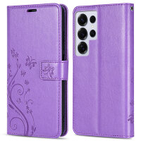 Hülle für Samsung Galaxy S25 Ultra Handyhülle Handy Tasche Wallet Case Flip Cover in Lila