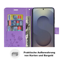 Hülle für Samsung Galaxy S25 Ultra Handyhülle Handy Tasche Wallet Case Flip Cover in Lila
