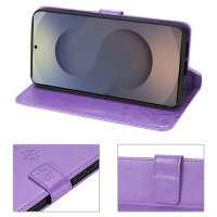 Hülle für Samsung Galaxy S25 Ultra Handyhülle Handy Tasche Wallet Case Flip Cover in Lila