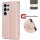Hülle für Samsung Galaxy S25 Ultra Handyhülle Handy Tasche Wallet Case Flip Cover in Rosegold