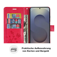 Hülle für Samsung Galaxy S25 Ultra Handyhülle Handy Tasche Wallet Case Flip Cover in Rot