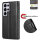 Hülle für Samsung Galaxy S25 Ultra Handyhülle Handy Tasche Wallet Case Flip Cover in Schwarz