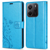 Hülle für Xiaomi Redmi Note 14 5G, Handy Tasche Handyhülle Wallet Case Flip Cover in Blau