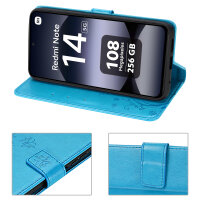 Hülle für Xiaomi Redmi Note 14 5G, Handy Tasche Handyhülle Wallet Case Flip Cover in Blau