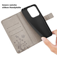 Hülle für Xiaomi Redmi Note 14 5G, Handy Tasche Handyhülle Wallet Case Flip Cover in Grau