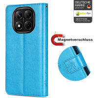 Hülle für Xiaomi Redmi Note 14 Pro 4G, Handy Tasche Handyhülle Wallet Case Flip Cover in Blau