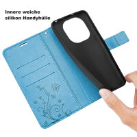 Hülle für Xiaomi Redmi Note 14 Pro 4G, Handy Tasche Handyhülle Wallet Case Flip Cover in Blau