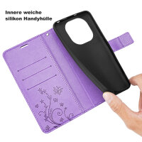 Hülle für Xiaomi Redmi Note 14 Pro 4G, Handy Tasche Handyhülle Wallet Case Flip Cover in Lila