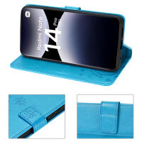 Hülle für Xiaomi Redmi Note 14 Pro 5G, Handy Tasche Handyhülle Wallet Case Flip Cover in Blau