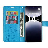 Hülle für Xiaomi Redmi Note 14 Pro 5G, Handy Tasche Handyhülle Wallet Case Flip Cover in Blau