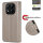 Hülle für Xiaomi Redmi Note 14 Pro 5G, Handy Tasche Handyhülle Wallet Case Flip Cover in Grau