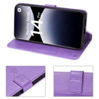 Hülle für Xiaomi Redmi Note 14 Pro 5G, Handy Tasche Handyhülle Wallet Case Flip Cover in Lila