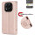Hülle für Xiaomi Redmi Note 14 Pro 5G, Handy Tasche Handyhülle Wallet Case Flip Cover in Rosegold