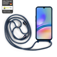 Handykette für Samsung Galaxy A05s Hanyhülle mit Band Hülle mit Kodel Smartphone Halskette in Blau