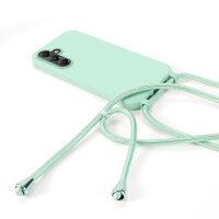 Handykette für Samsung Galaxy A05s Hanyhülle mit Band Hülle mit Kodel Smartphone Halskette in Mintgrün