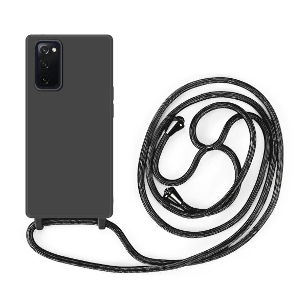 Handykette für Samsung Galaxy S20 FE Hanyhülle mit Band Hülle mit Kodel Smartphone Halskette in Schwarz