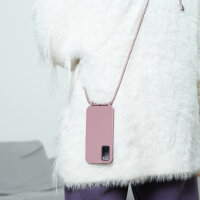Handykette für Samsung Galaxy S20 FE Hanyhülle mit Band Hülle mit Kodel Smartphone Halskette in Rosa