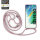 Handykette für Samsung Galaxy S21 FE Hanyhülle mit Band Hülle mit Kodel Smartphone Halskette in Rosa