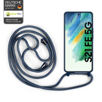 Handykette für Samsung Galaxy S21 FE Hanyhülle mit Band Hülle mit Kodel Smartphone Halskette in Blau