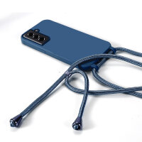 Handykette für Samsung Galaxy S21 FE Hanyhülle mit Band Hülle mit Kodel Smartphone Halskette in Blau