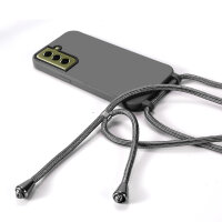 Handykette für Samsung Galaxy S21 FE Hanyhülle mit Band Hülle mit Kodel Smartphone Halskette in Schwarz