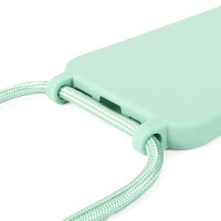 Handykette für Samsung Galaxy S25 Hanyhülle mit Band Hülle mit Kodel Smartphone Halskette in Mintgrün